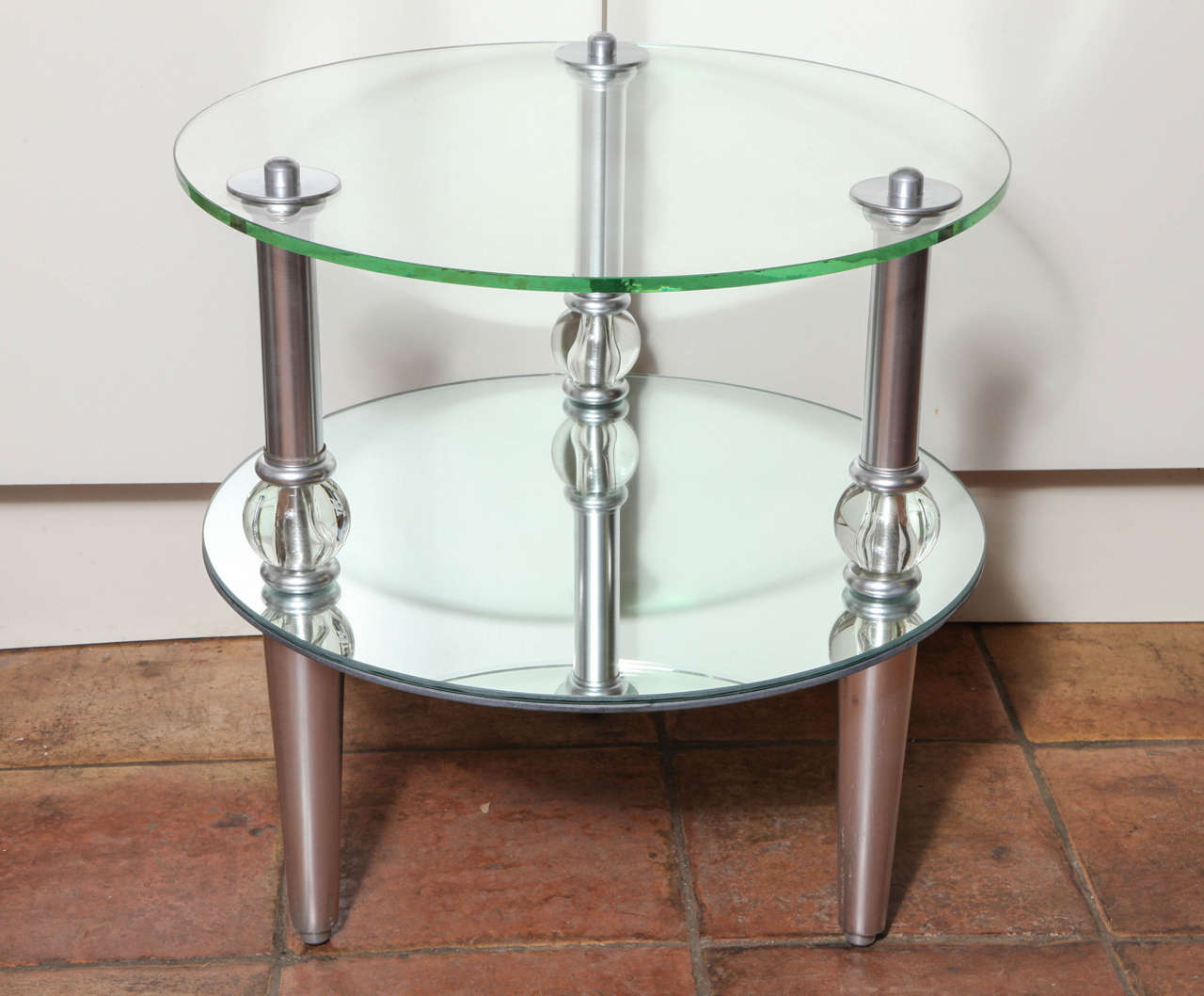 Pair of Mid Century Modern Mirrored Side tables at 1stdibs