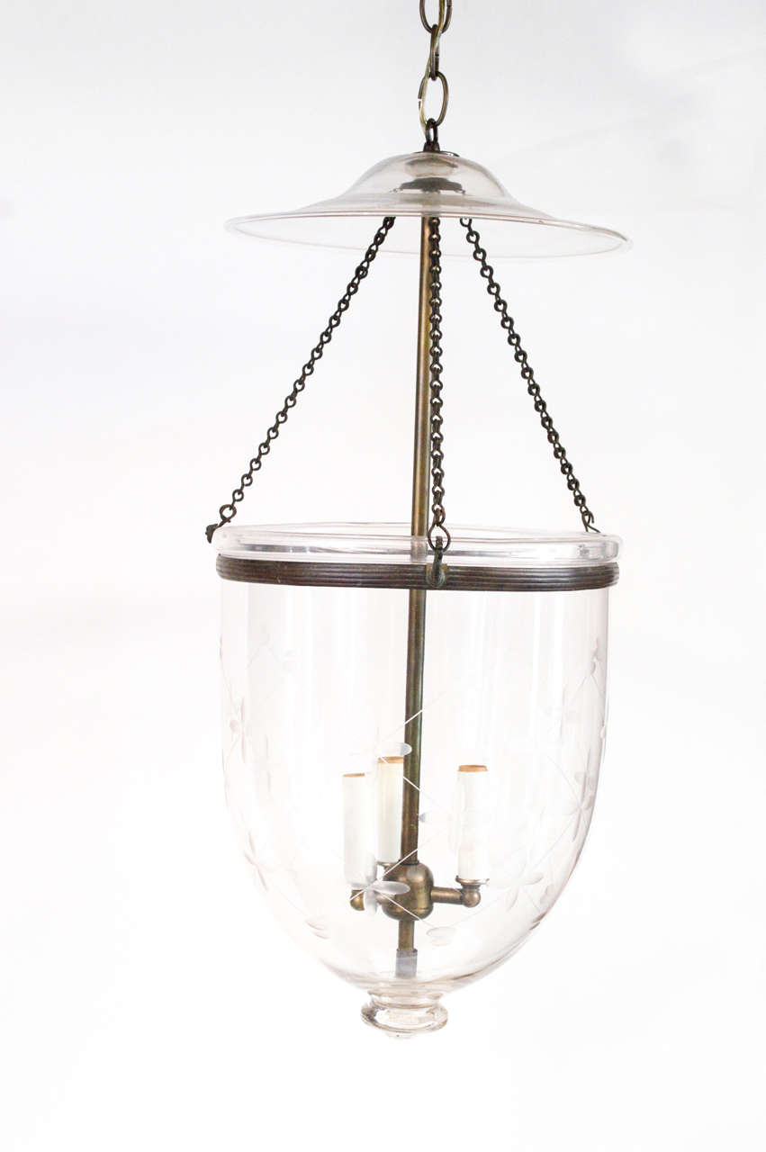 English 3 Arm Bell Jar Lantern