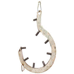 Single Antique Window Washing Hook as Pendant Light