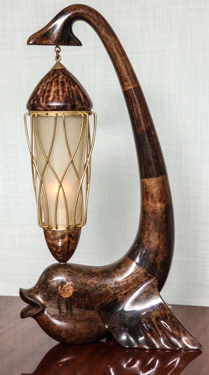 Dolphin-Form Table Lamp by Aldo Tura