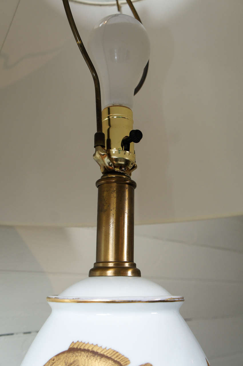 French Tall Limoges Porcelain Lamp