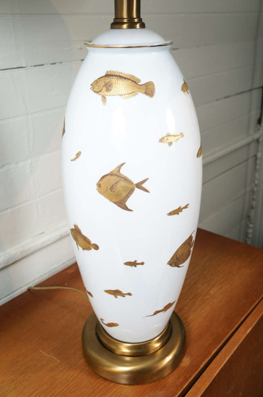 Tall Limoges Porcelain Lamp In Excellent Condition In Woodstock, NY