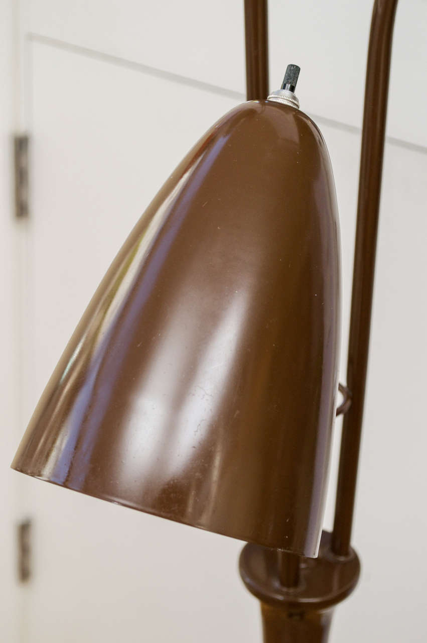 Mid-20th Century Floor Lamp, Mid Century, Brown Cones