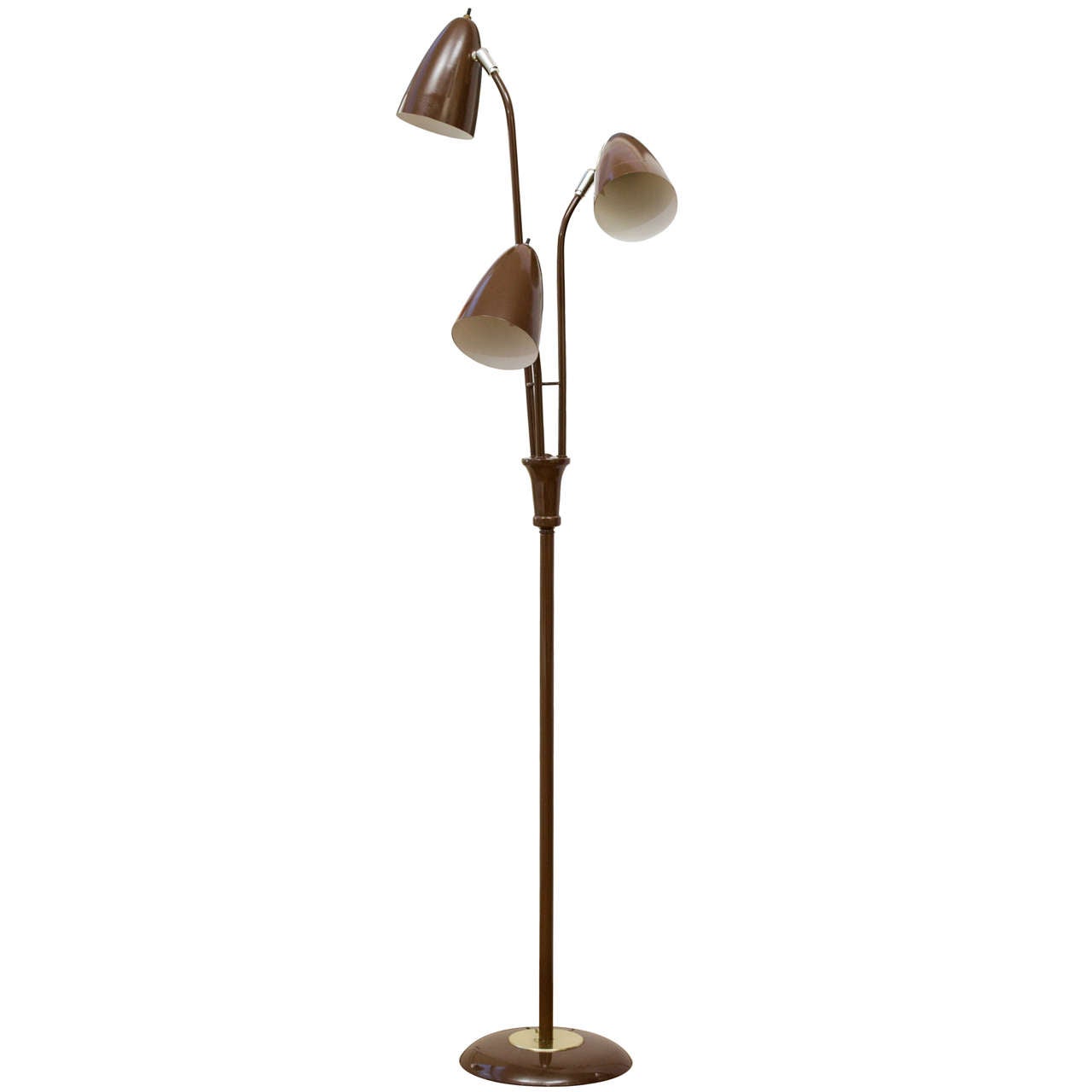 Floor Lamp, Mid Century, Brown Cones