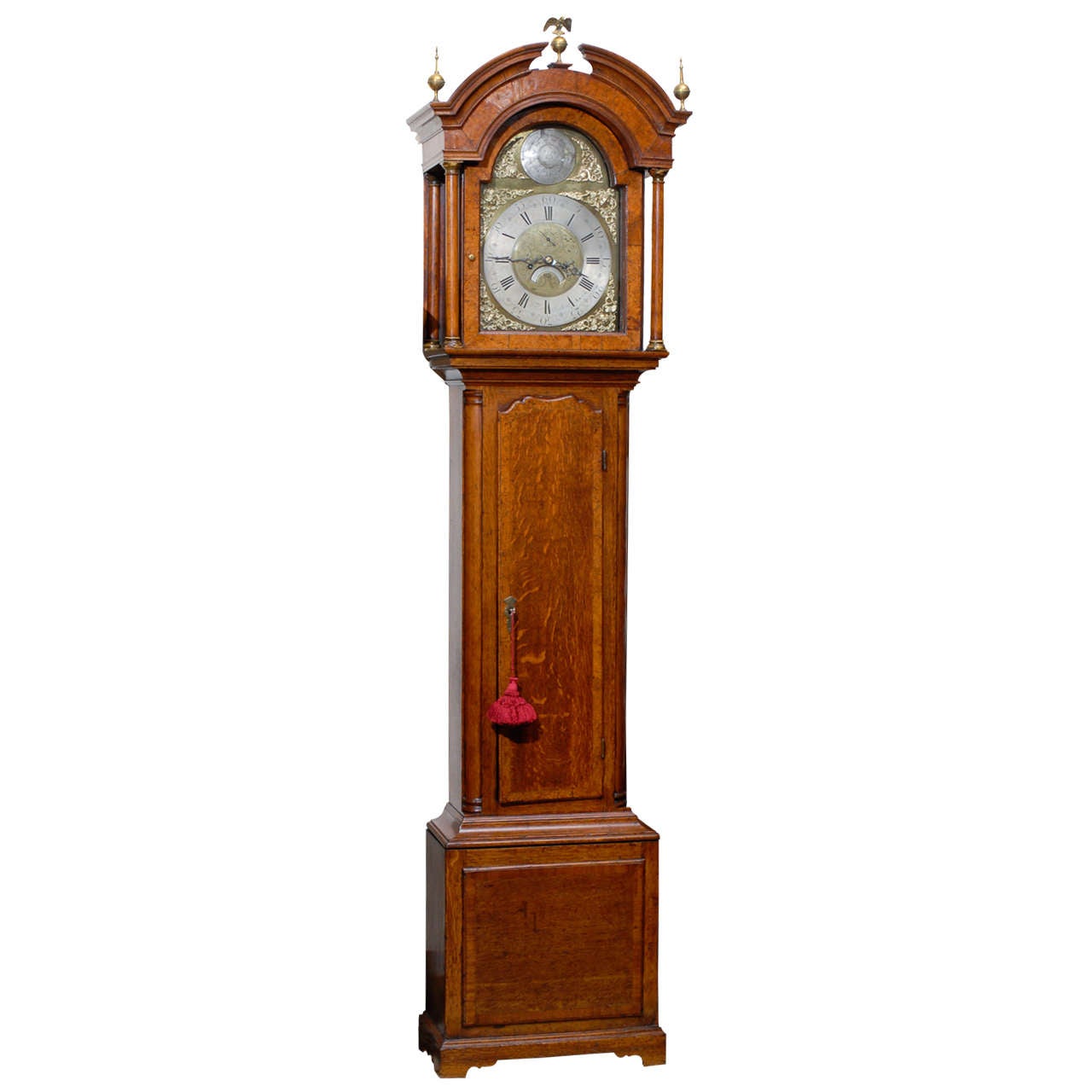 18th Century English Oak Tall Case Clock, Signed "Thomas Radford, Leeds"