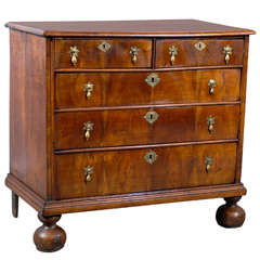 Antique 18th Century English Queen Anne Style Walnut Chest