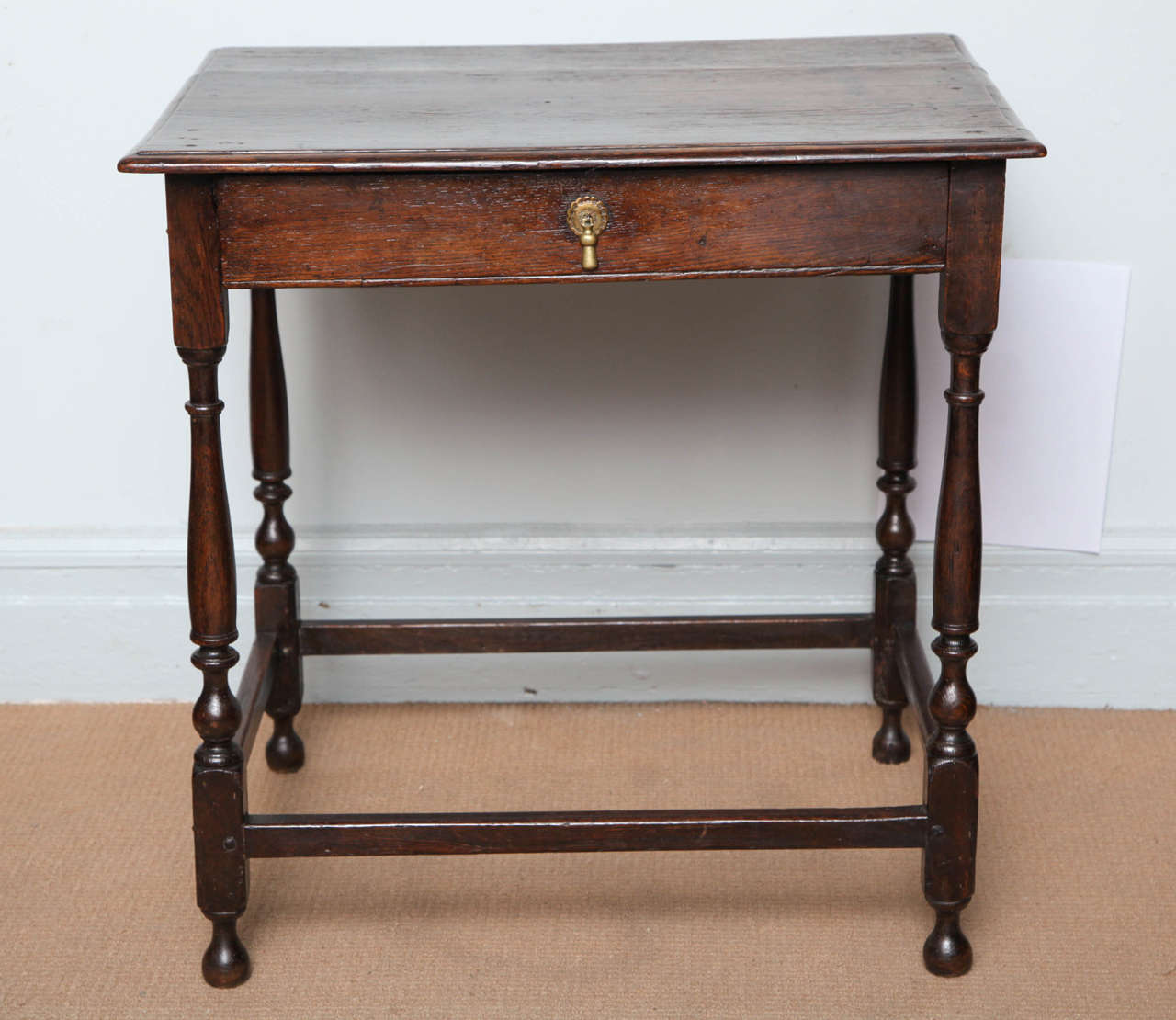 English Oak Queen Anne Period Side Table