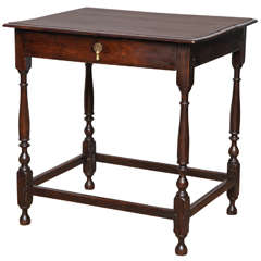 Antique English Oak Queen Anne Period Side Table