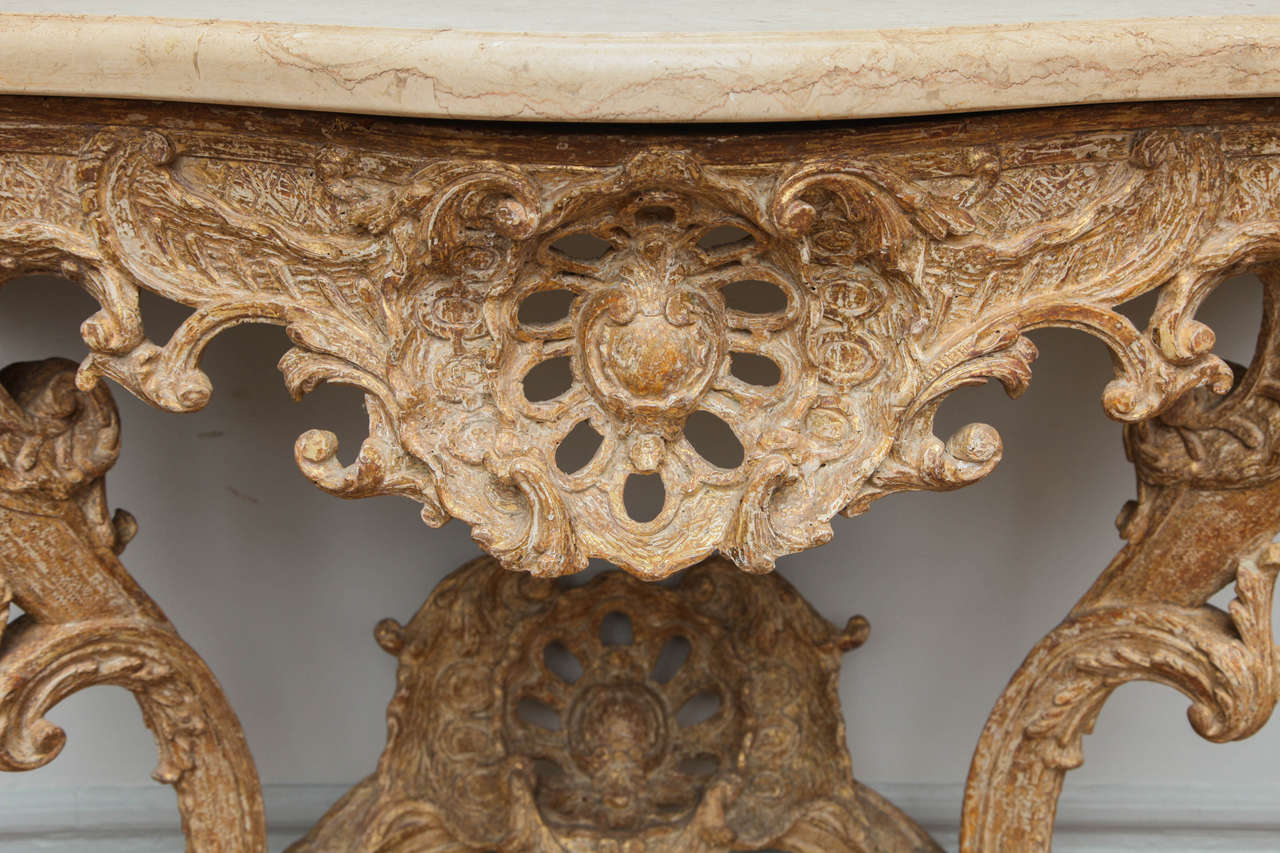 18th Century and Earlier Rococo Console Table For Sale
