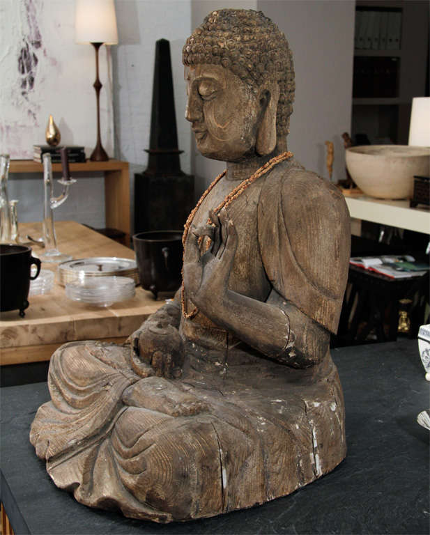 Carved 20th Century Buddha Sculpture For Sale