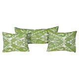 Bright Green Ikat Cushions and Bolsters