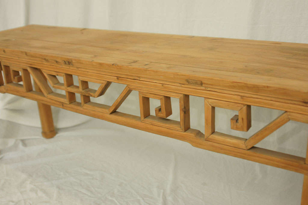 19th Century Late 19thC. Q'ing Dynasty Cypress Bench 