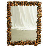Antique Elm Root Mirror