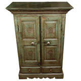 Small Green Painted Armoire w/ Drawers
