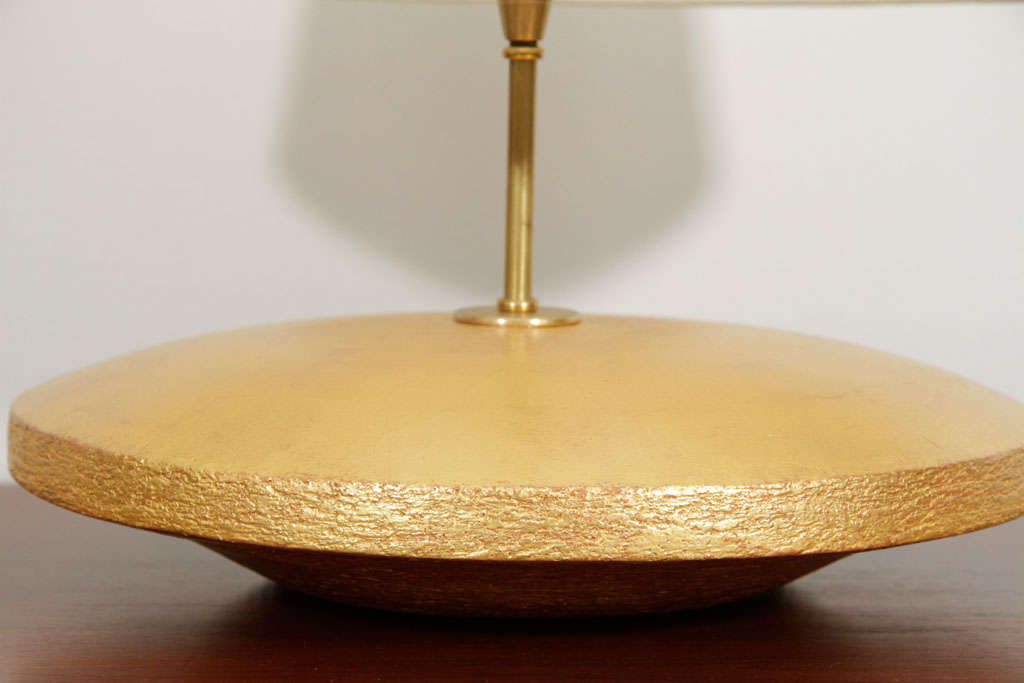 Andrea Koeppel's Ceramic Table Lamp with 23K Gold Gilt Finish In Excellent Condition In New York, NY