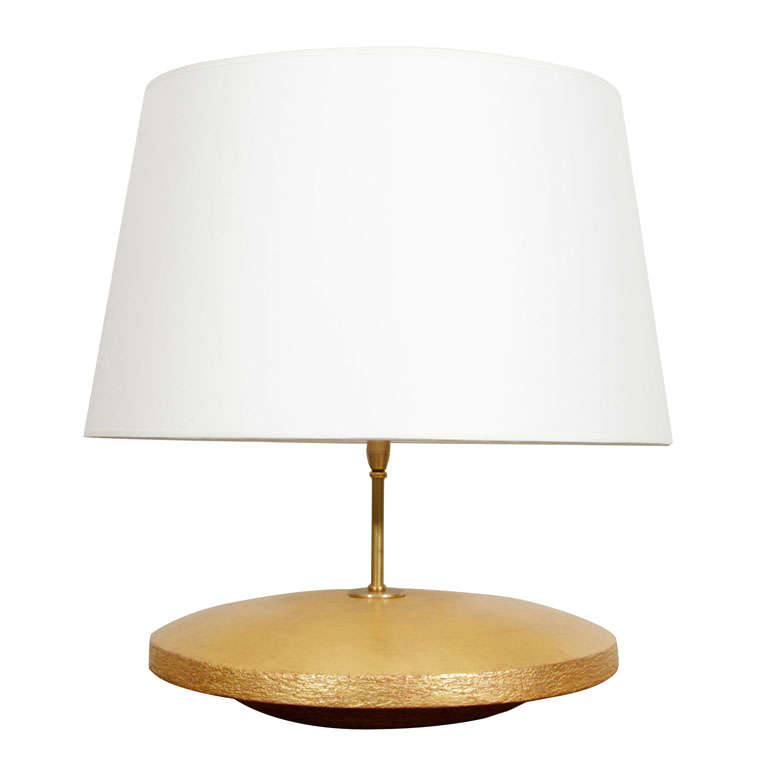 Andrea Koeppel's Ceramic Table Lamp with 23K Gold Gilt Finish
