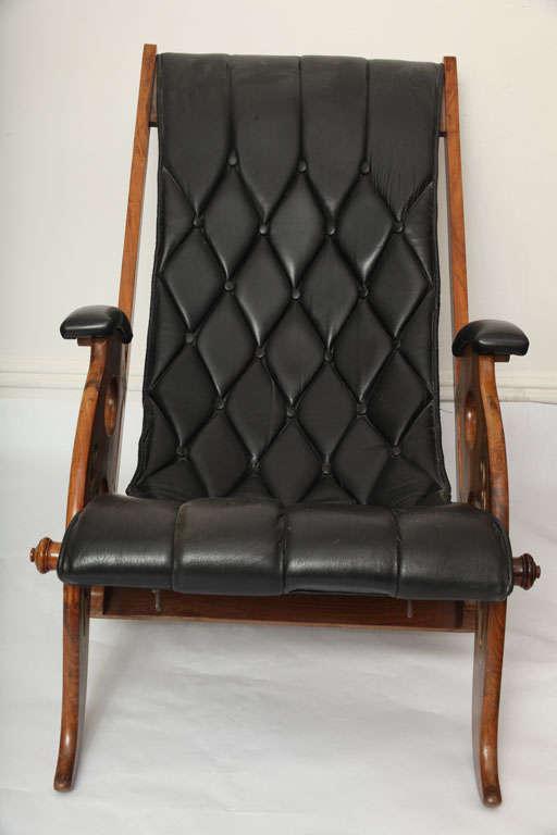  Lounge Chair Mid-Century Modern Leather Adjustable, Italy, 1960s In Good Condition In New York, NY