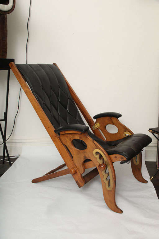 A  Lounge Chair Mid Century Modern height adjusts Italy 1960's