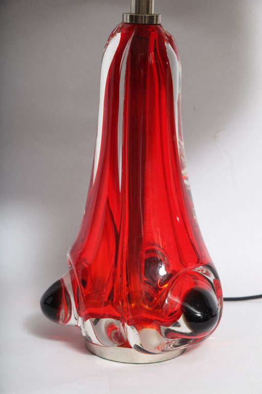 Pair of Italian Art Glass Table Lamps by Seguso In Excellent Condition In New York, NY