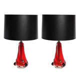 Pair of Italian Art Glass Table Lamps by Seguso