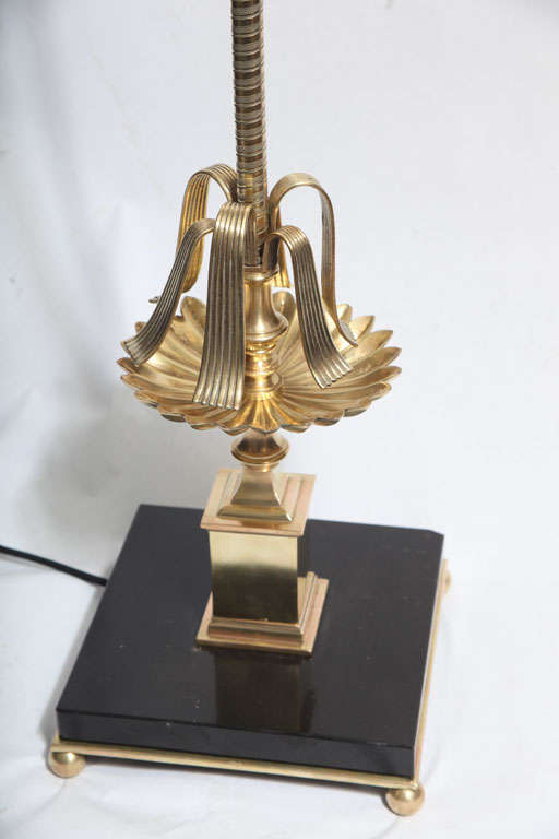 American Floor Lamp Art Deco brass and onyx 1920's For Sale