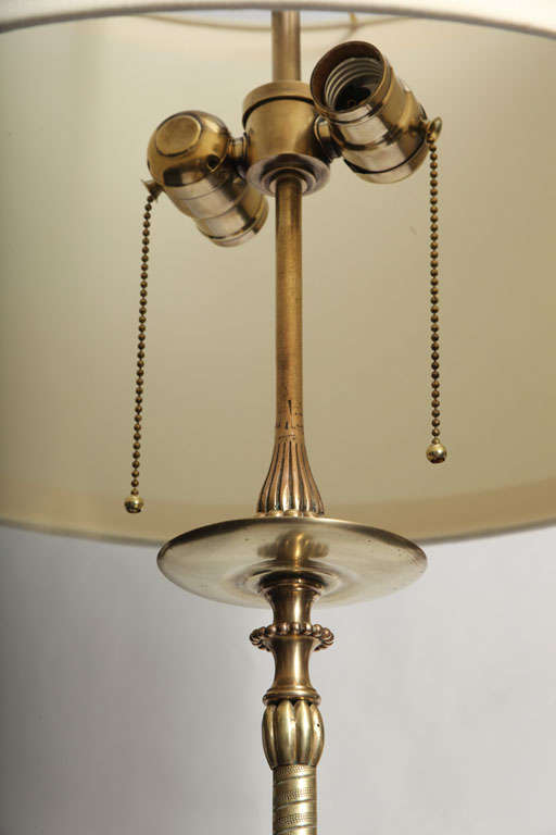 Floor Lamp Art Deco brass and onyx 1920's In Good Condition For Sale In New York, NY