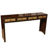 Antique Elegant 4 Drawer Console Table
