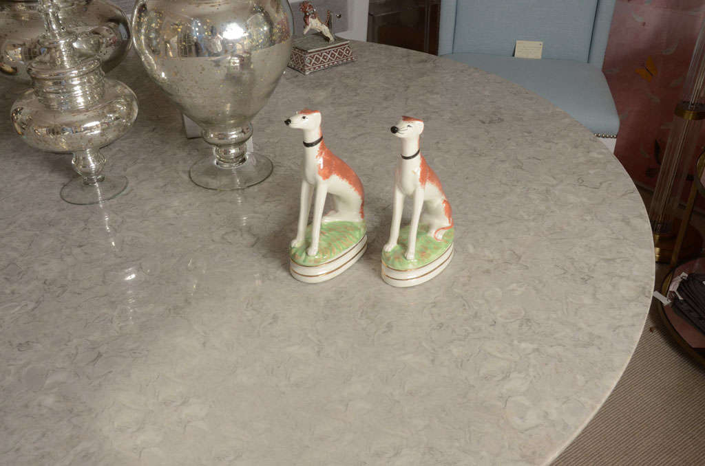 English Pair of Painted Porcelain Staffordshire Spaniels