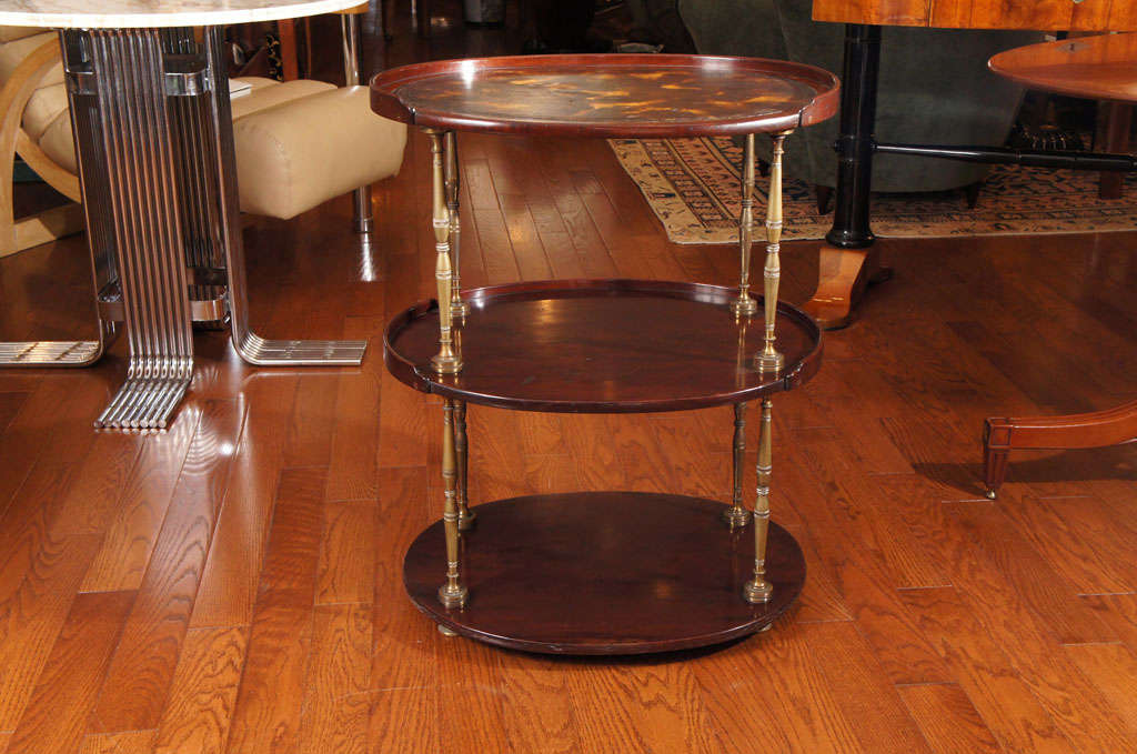 Edwardian mahogany and brass  three-tier etagere