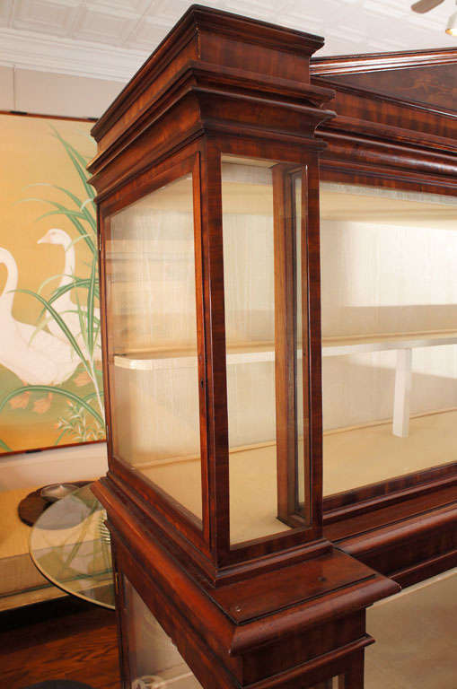 19th Century English Mahogany Three-piece Vitrine Cabinet
