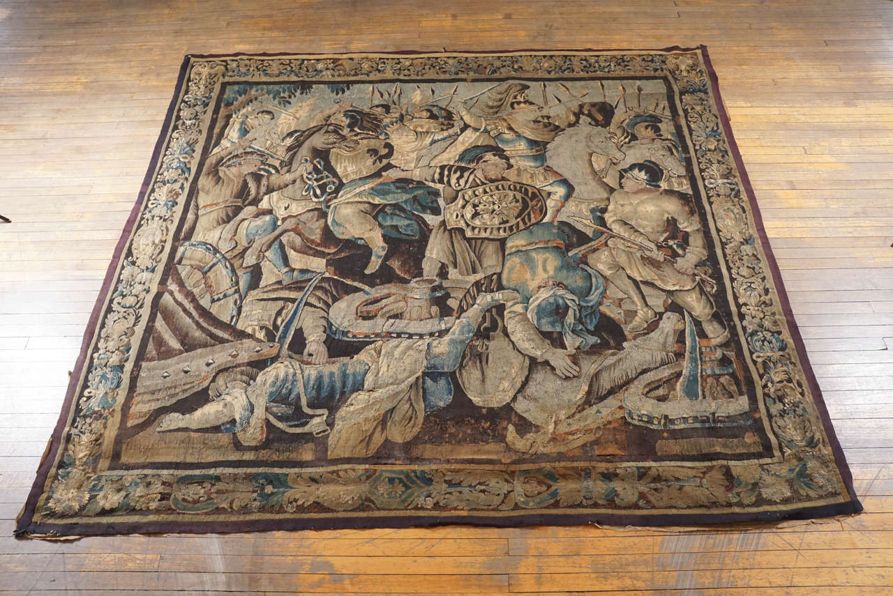 Exquisite late 17th century, French historical tapestry from the Aubusson tapestry manufacture depicting 