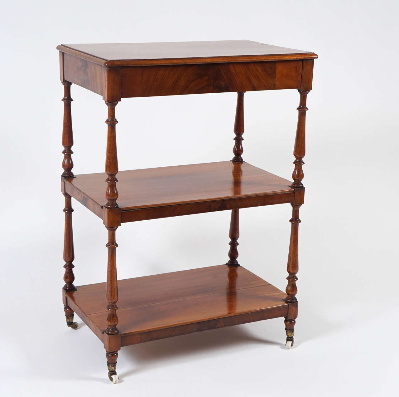 English Mahogany Low Etagere or Whatnot with Hidden Drawer, England