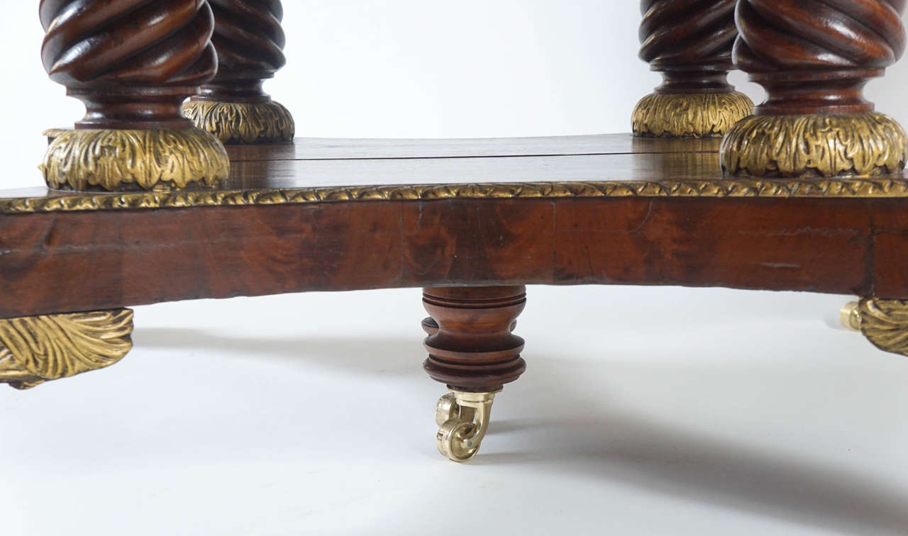 Brass Rare Extension Table by Meier & Hagen, Manhattan, NY, circa 1880