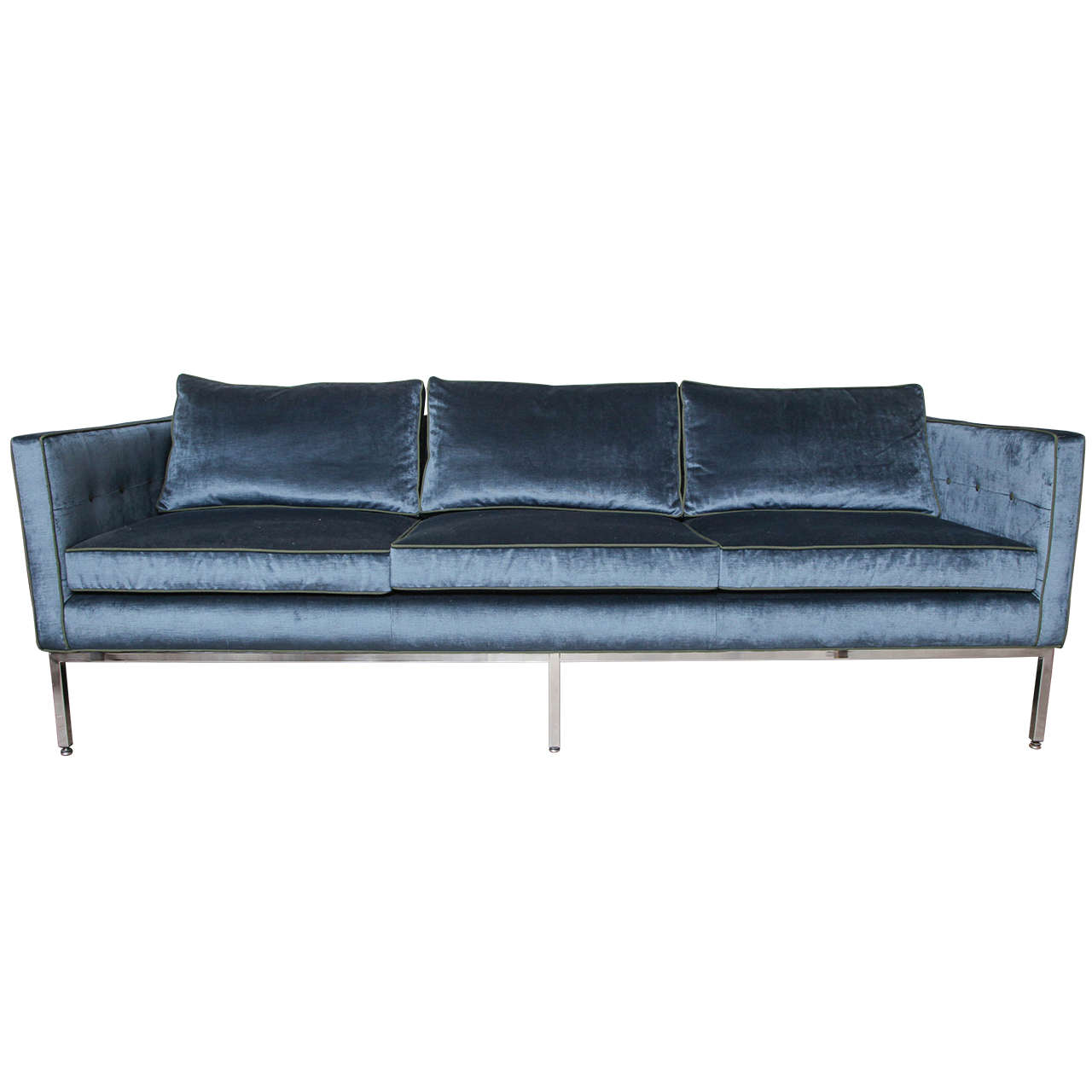 Divano in velluto blu
