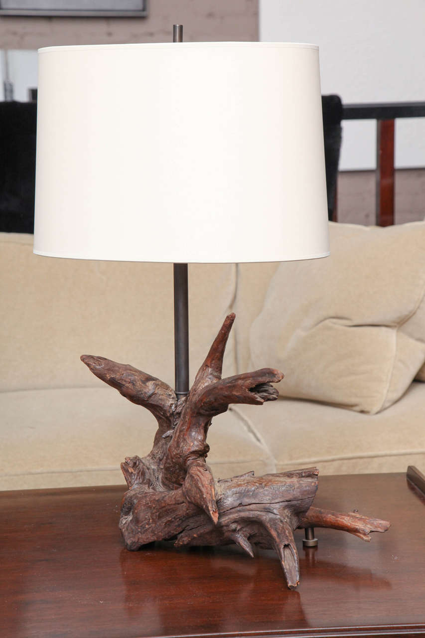Mid-20th Century Driftwood Table Lamp