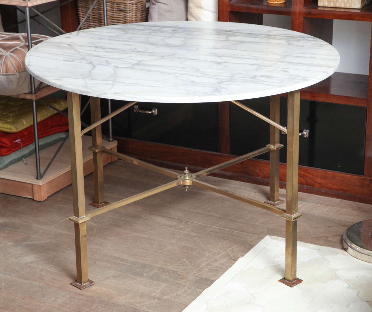 Marble and Brass Table In Good Condition In New York, NY