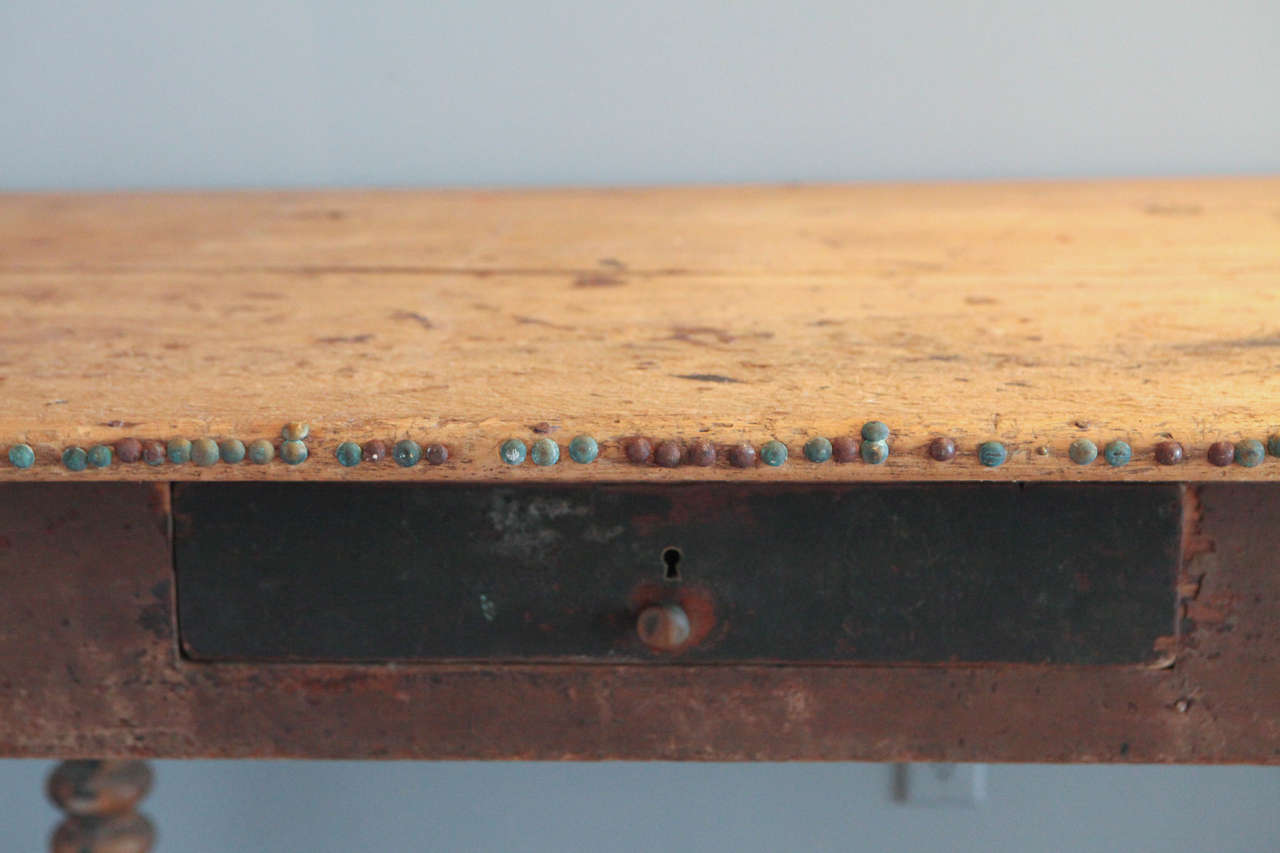French Turned Leg Console Table, Late 18th Century 4