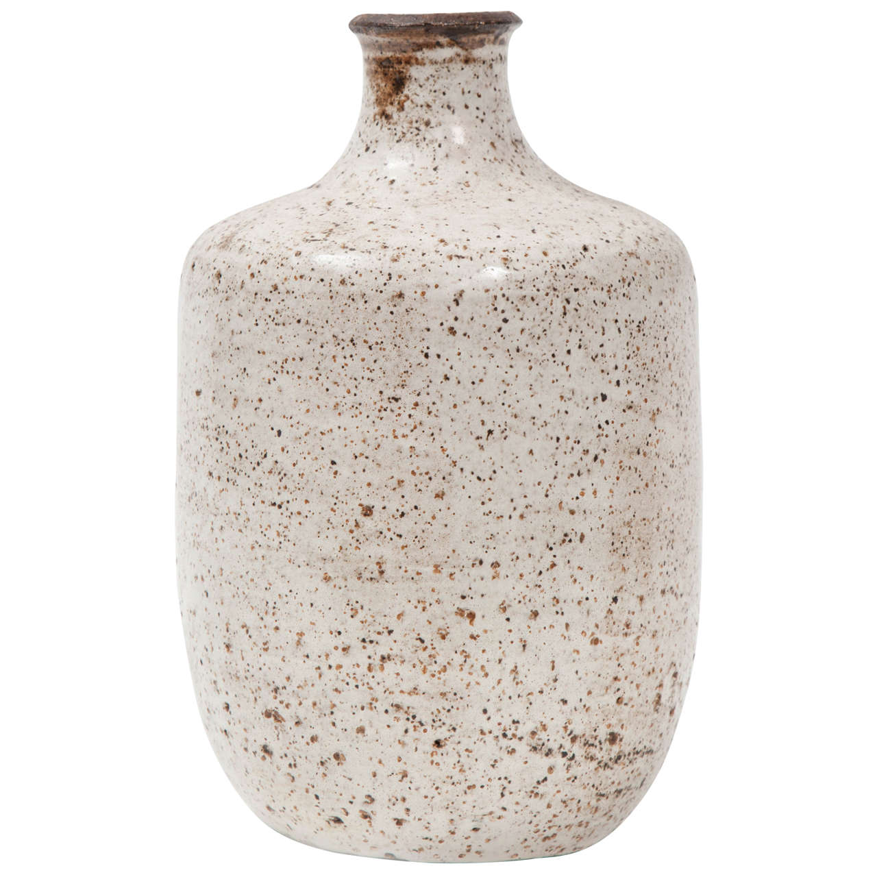 Frans Wildenhain Ceramic Bottle Vase, Stoneware with White Glaze, circa 1950s