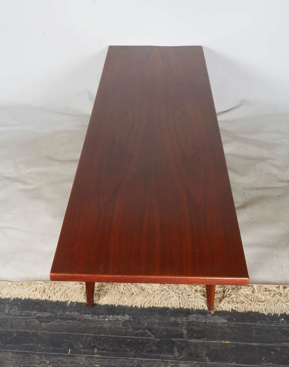 American Handsome, Long Walnut Coffee Table by Jens Risom For Sale