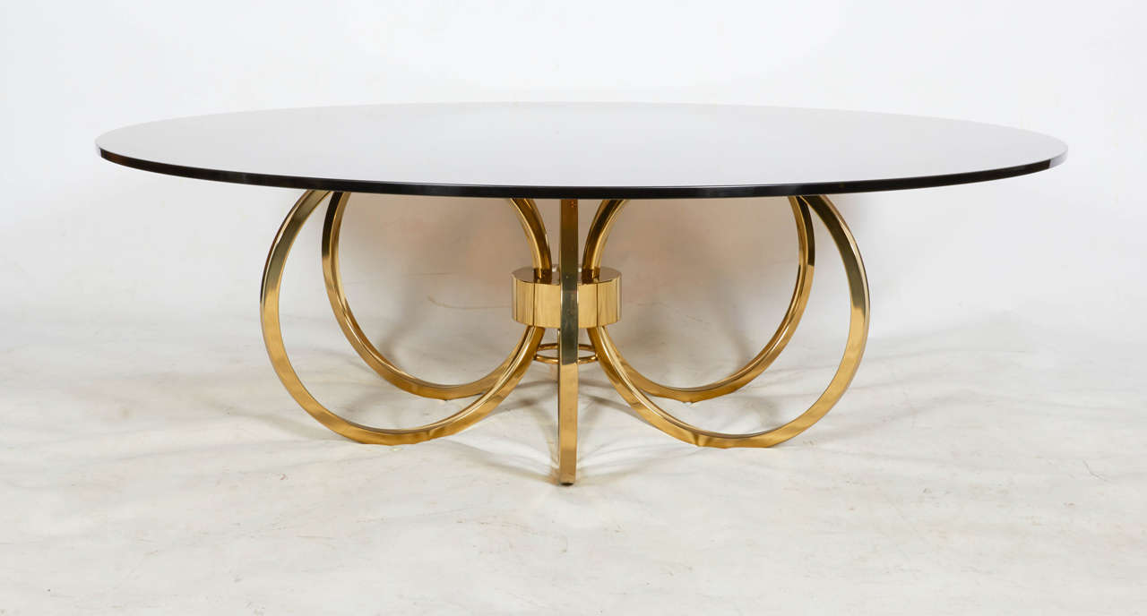 Italian Glamorous Sculptural Brass Coffee Table