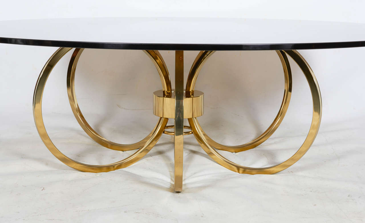 Late 20th Century Glamorous Sculptural Brass Coffee Table