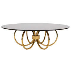 Glamorous Sculptural Brass Coffee Table