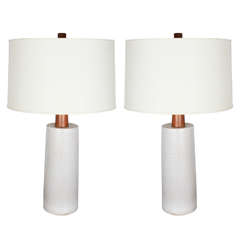 Grand Pair of Incised Lamps by Gordon and Jane Martz