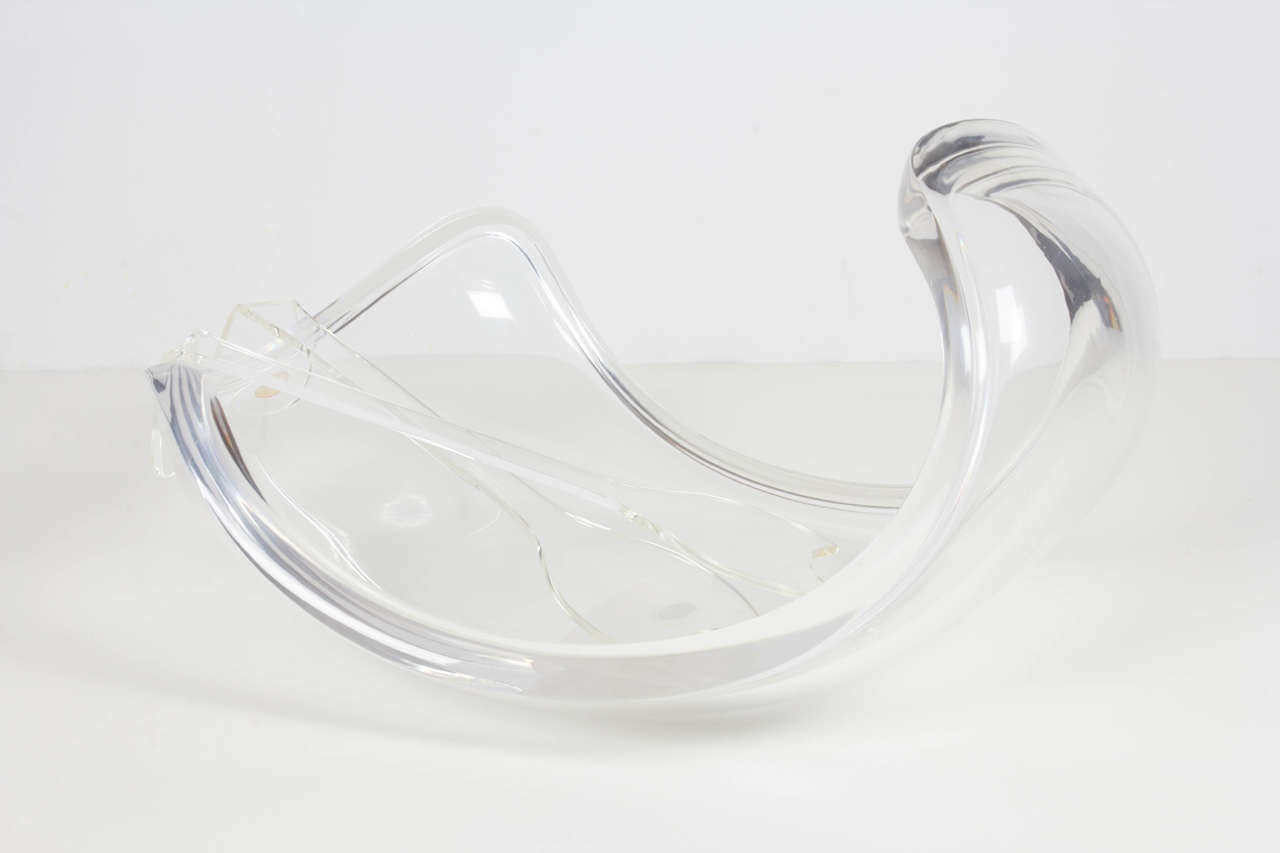 Late 20th Century Fantastic and Large Ritts Co. Lucite Freeform Centerpiece Bowl