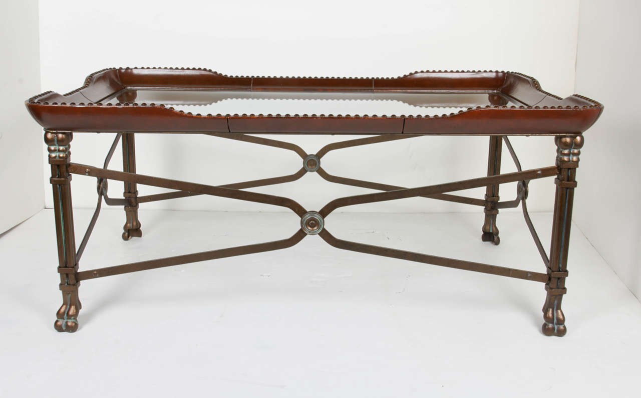 American Elegant Campaign Style Cocktail Table
