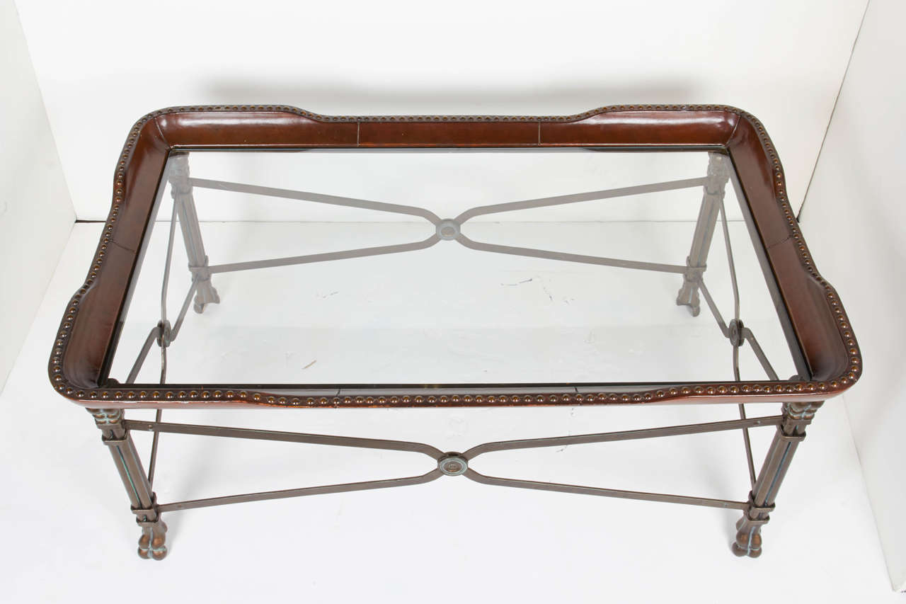 20th Century Elegant Campaign Style Cocktail Table