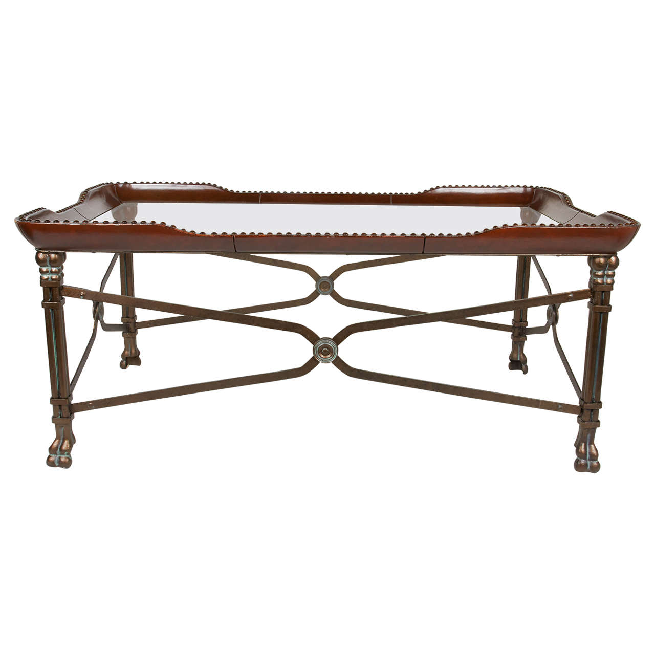 Elegant Campaign Style Cocktail Table