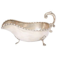 Sterling Silver Paw, Footed Gravy or Sauce Boat