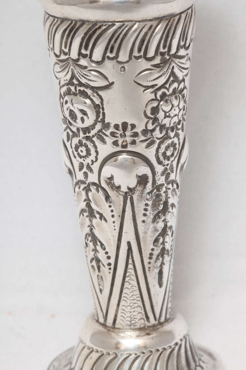 antique silver bud vase