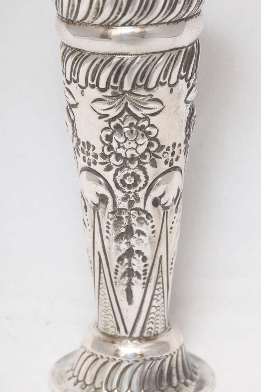 English Victorian Sterling Silver Bud Vase